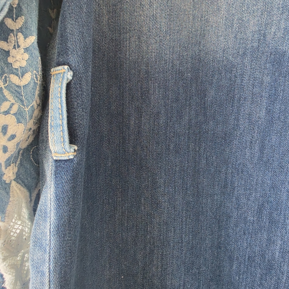 Desigual Patchwork Blue Denim Long Jean Jacket - Picture 9 of 16